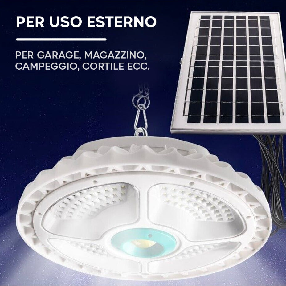Lampada LED Plafoniera 400W con Pannello Solare e Telecomando