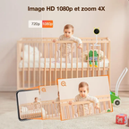 Baby Monitor Q-BY01 – Babyphone con Video Camera WiFi, Full HD 1080P, Sensore Ambientale e Allerta Intelligente