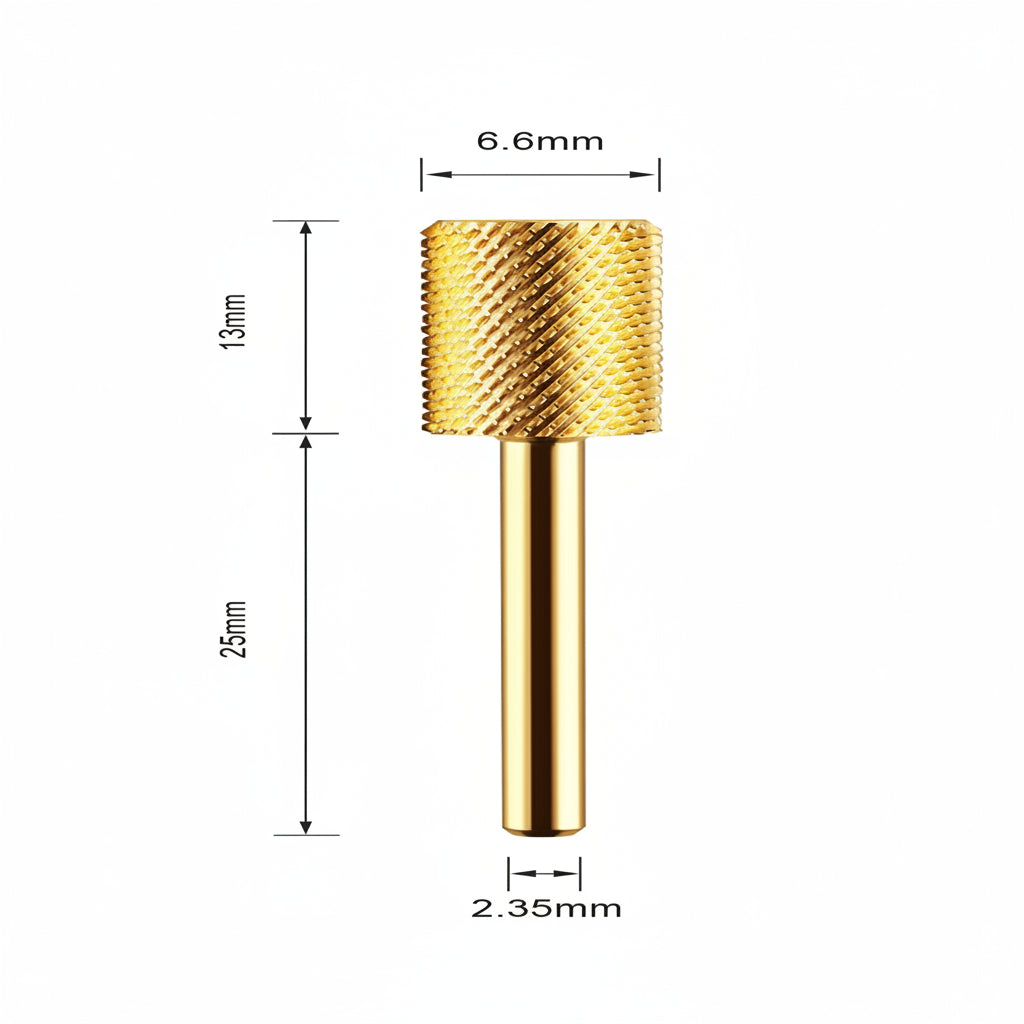 Punta professionale per Fresa per Unghie oro Forma cilindrica  Ideale per Manicure Pedicure Rimozione Gel Semipermanente  Acrilico  Nail Art