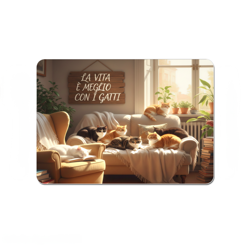 Tovaglietta in Sughero "La Vita è Meglio con i Gatti" (28x40 cm)
