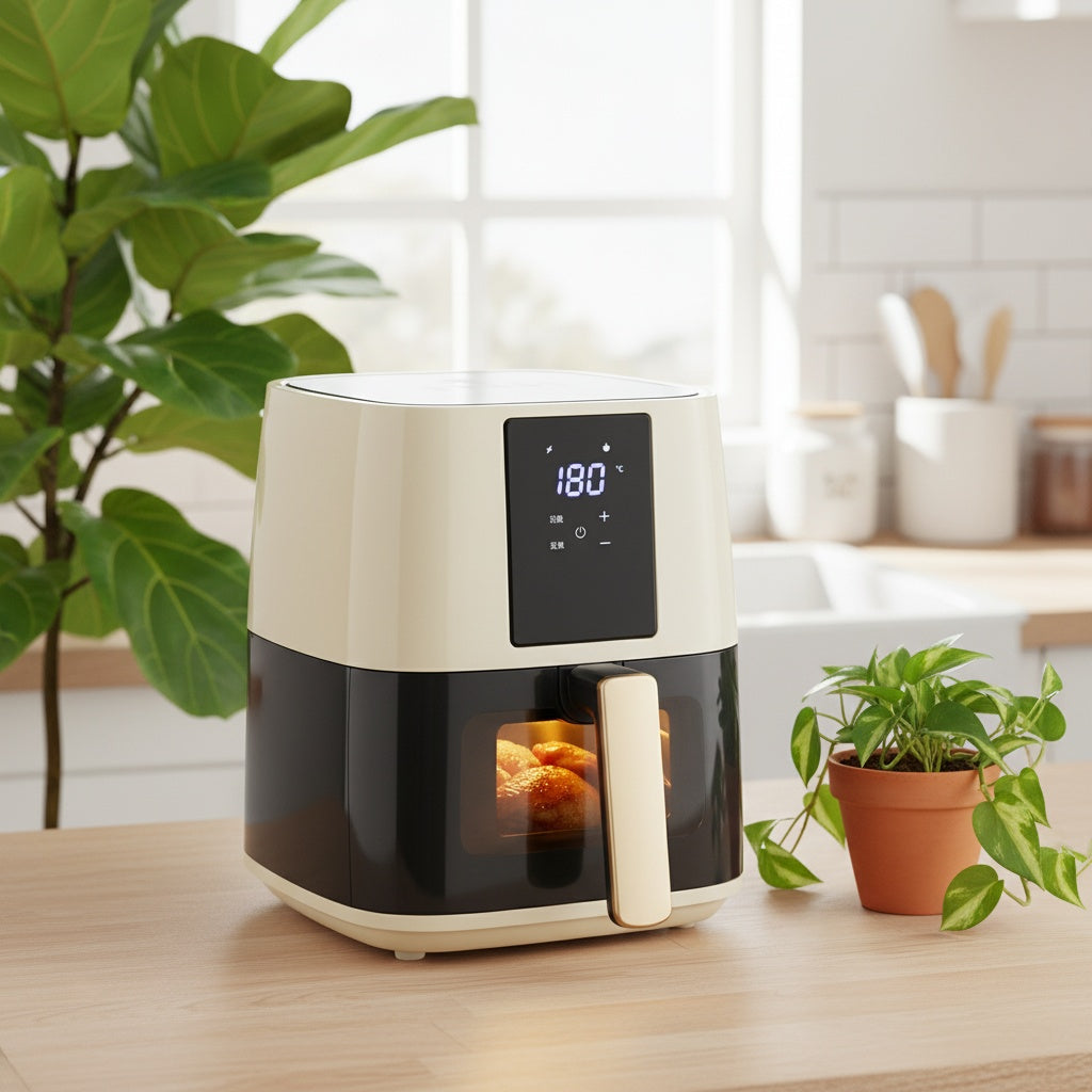 Friggitrice ad Aria Intelligente 7L 2000W – Schermo LED Touch, Cottura 360°, Senza Olio