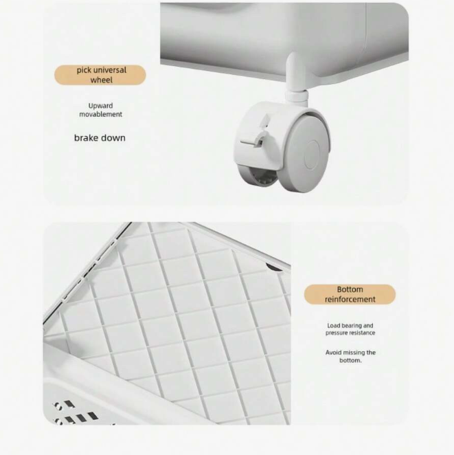 Cesto Portabiancheria Pieghevole con Ruote e Manici