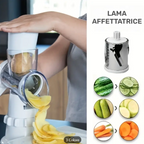 Affettatrice e Grattugia Rotativa Manuale da Cucina – Per Verdure, Frutta, Formaggi e Patate