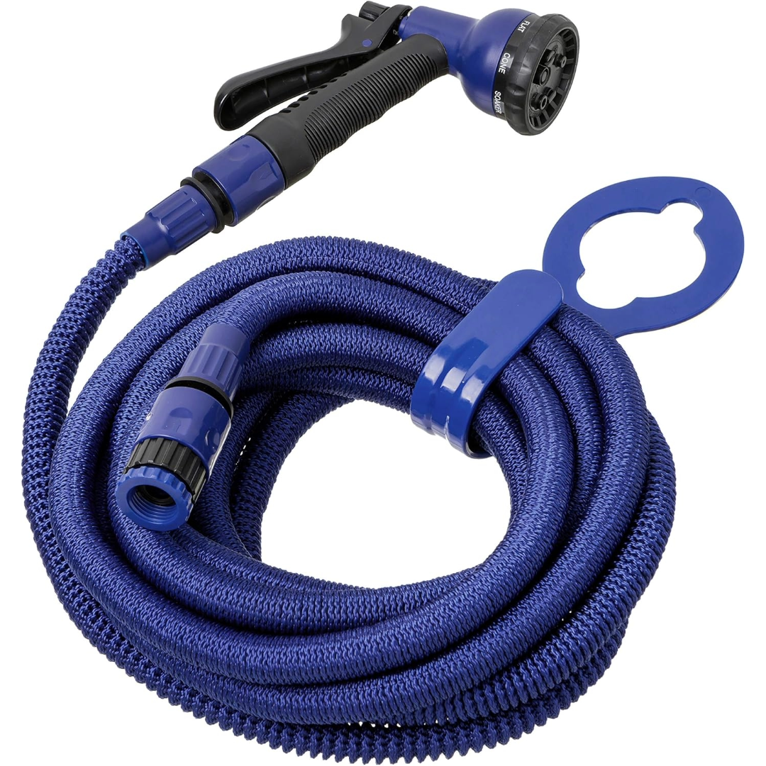 Tubo Estensibile Superflex 15m Blu con Pistola 8 Funzioni