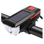 Luce Solare per Bici con Clacson da 120 dB - LED Potente, Ricarica Solare e USB, Impermeabile