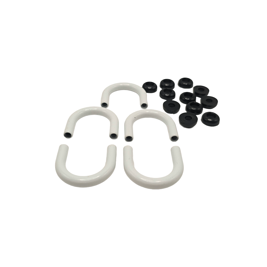 Kit Maniglie a U in Metallo Verniciato Bianco con Guarnizioni