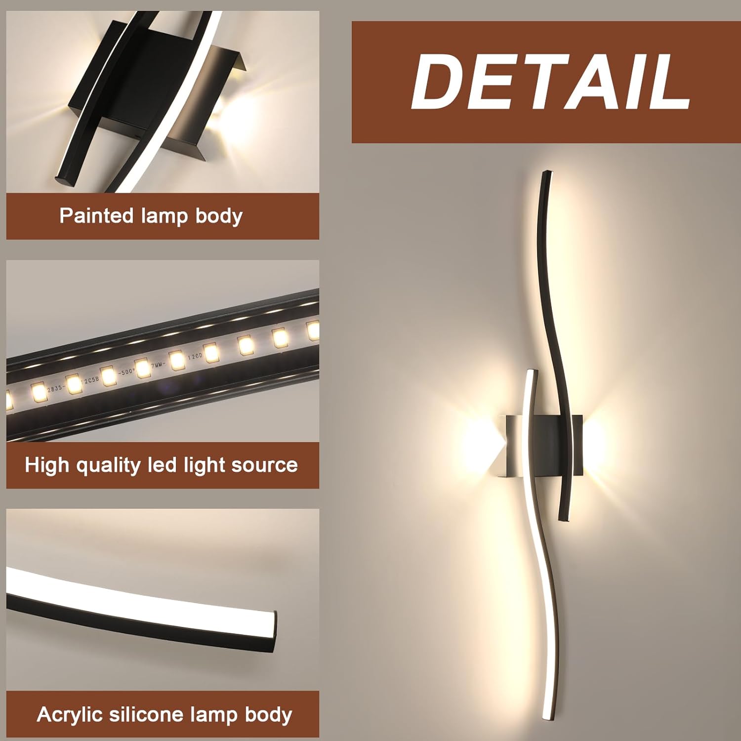 Applique da Parete LED Moderna a Linee Curve (27W - Luce Neutra)