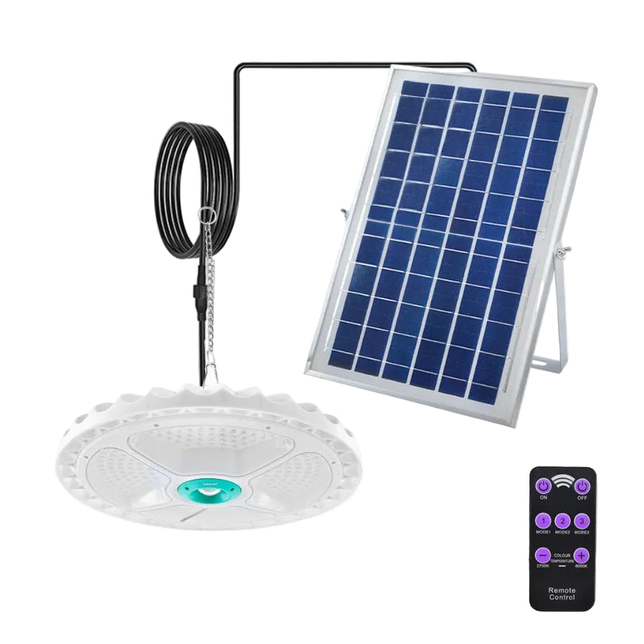 Lampada LED Plafoniera 400W con Pannello Solare e Telecomando