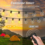 Catena Luminosa LED Esterno 20m IP44 con Telecomando 3000K