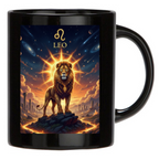 Tazza Mug Nera Personalizzata Leone - Idea Regalo Ceramica Colazione