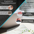 Tappeto Bagno Diatomite 60x39 - Pietra Naturale Antimuffa e Igienico