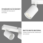 Barra Faretti Orientabili 4 Luci Moderno Plafoniera Soffitto Parete