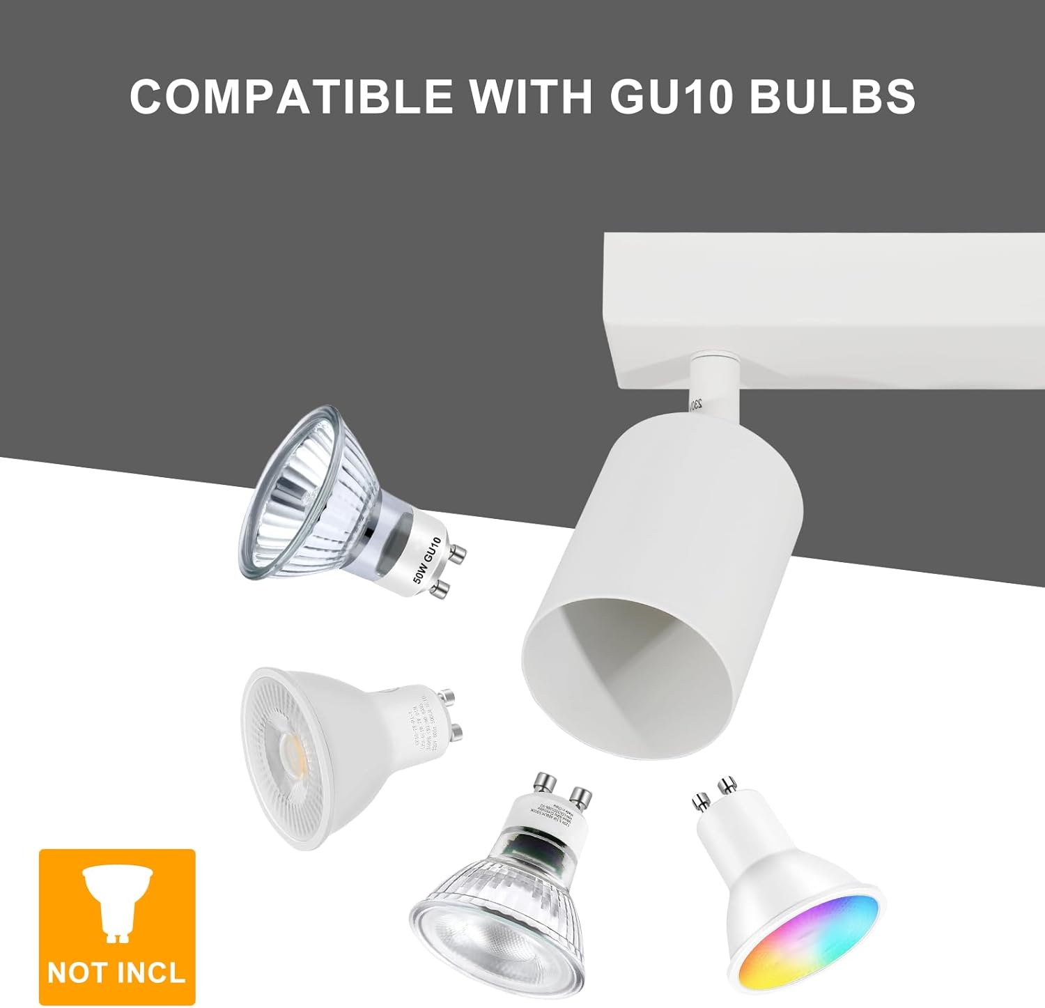 Barra Faretti Orientabili 4 Luci Moderno Plafoniera Soffitto Parete