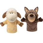 Marionette da Mano Lupo e Pecora in Peluche con Bocca Mobile