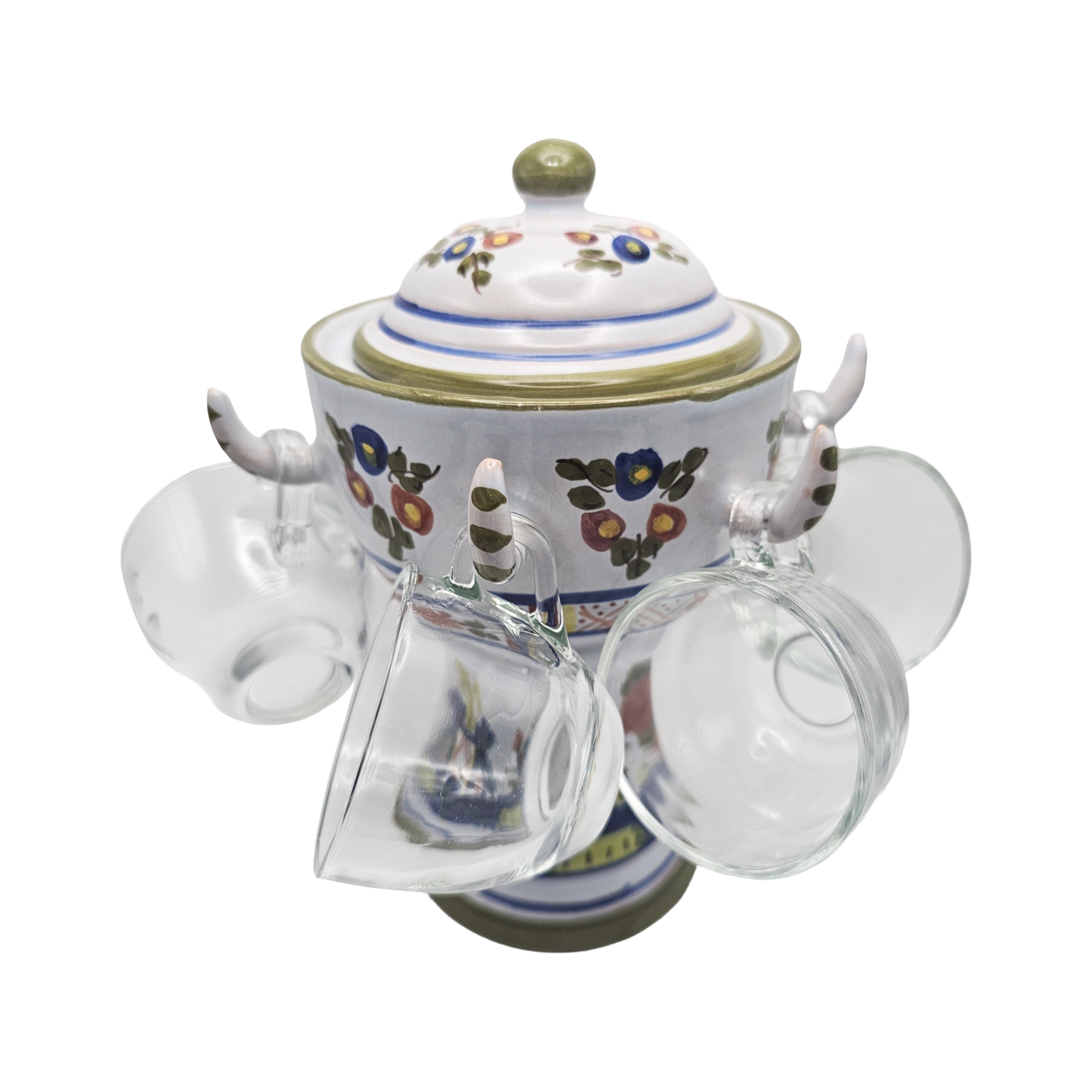 Porta Tazze in Ceramica d'Arte – Esclusivo Made in Italy Decorato a Mano