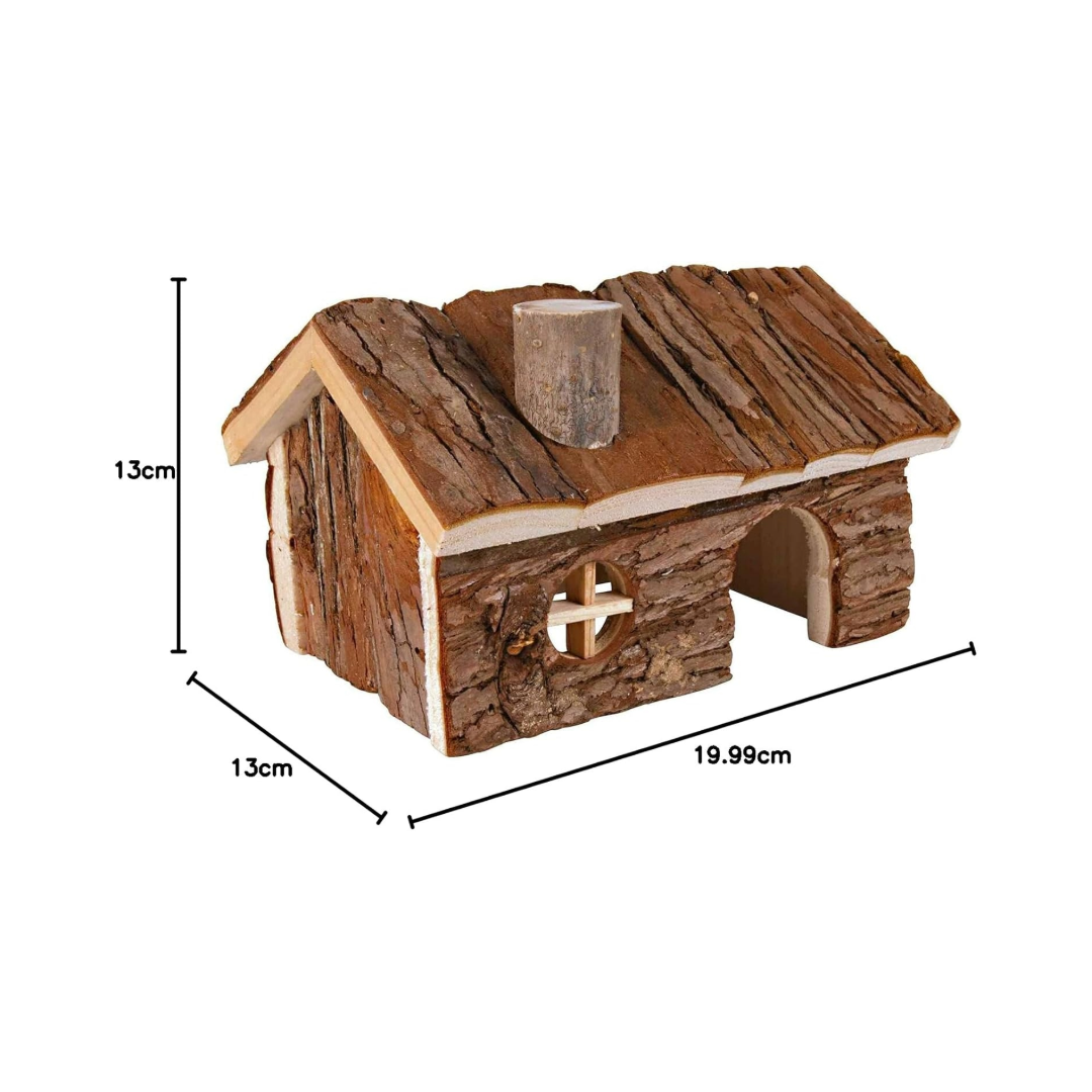 Casetta in Legno Naturale per Criceti e Roditori