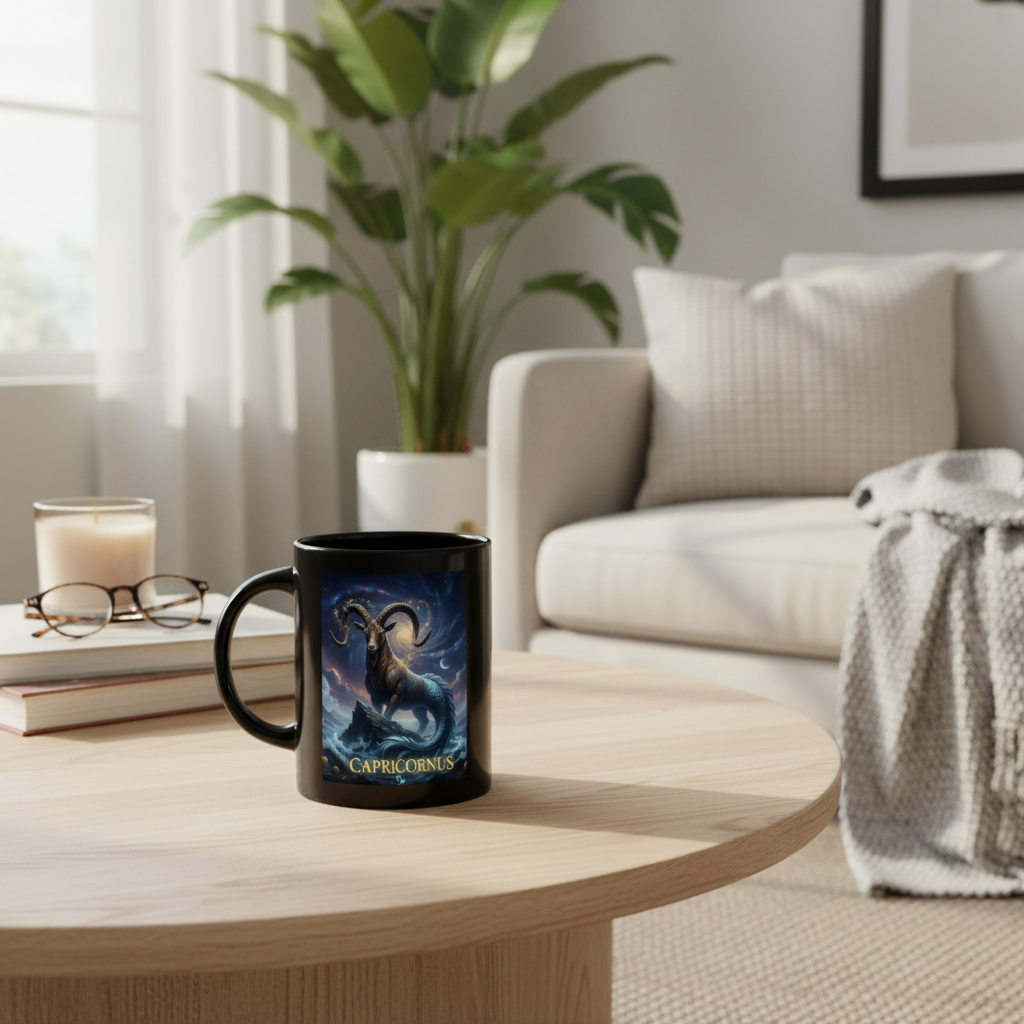 Tazza Mug Personalizzata Capricorno Nera - Idea Regalo Ceramica Colazione
