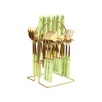 Set di Posate 24 Pezzi in Acciaio Inossidabile – Servizio per 6 Persone – Lucidatura a Specchio – Lavabile in Lavastoviglie - 5 colori