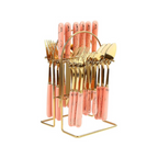 Set di Posate 24 Pezzi in Acciaio Inossidabile – Servizio per 6 Persone – Lucidatura a Specchio – Lavabile in Lavastoviglie - 5 colori