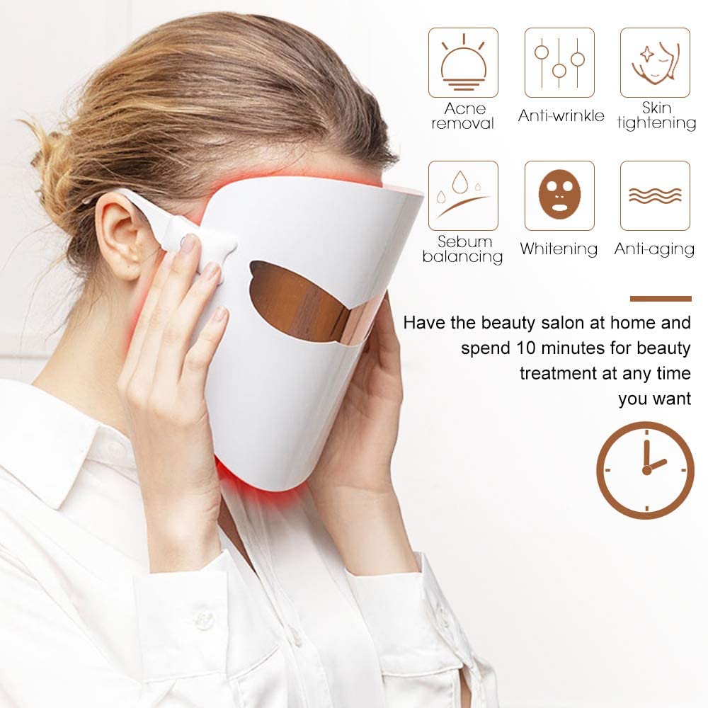 Maschera per terapia della luce del viso con USB a uso domestico