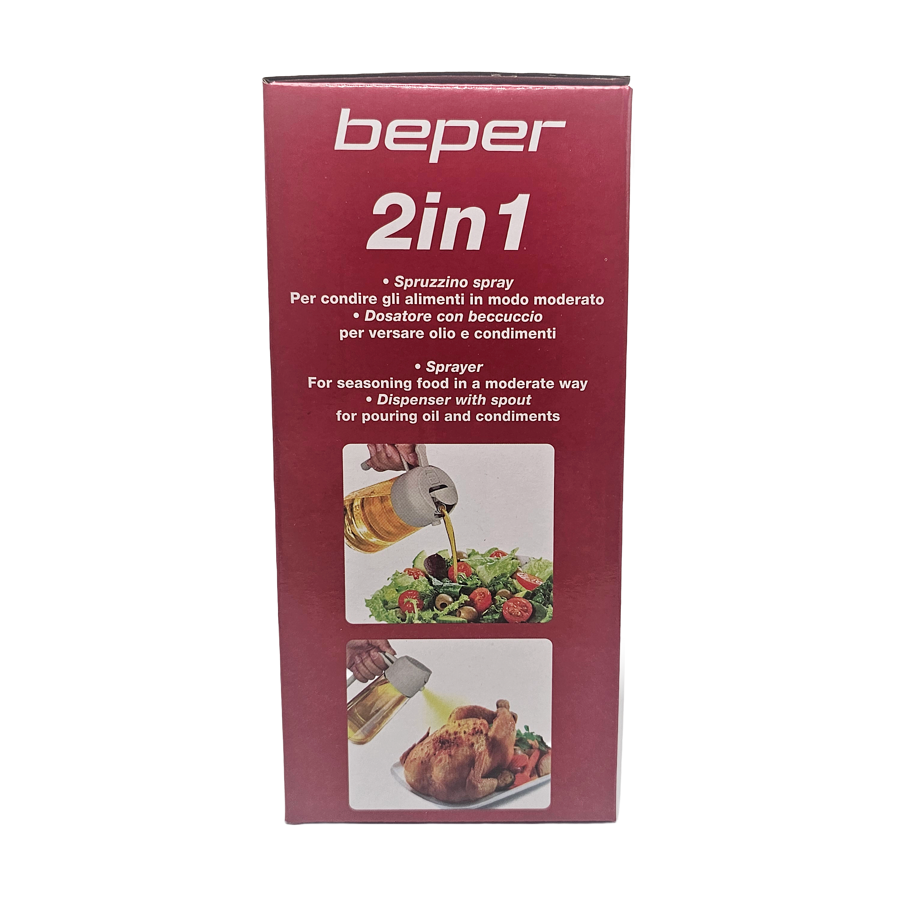 Spruzzino e Dosatore per Condimenti 2in1 Beper – Capacità 480 ml