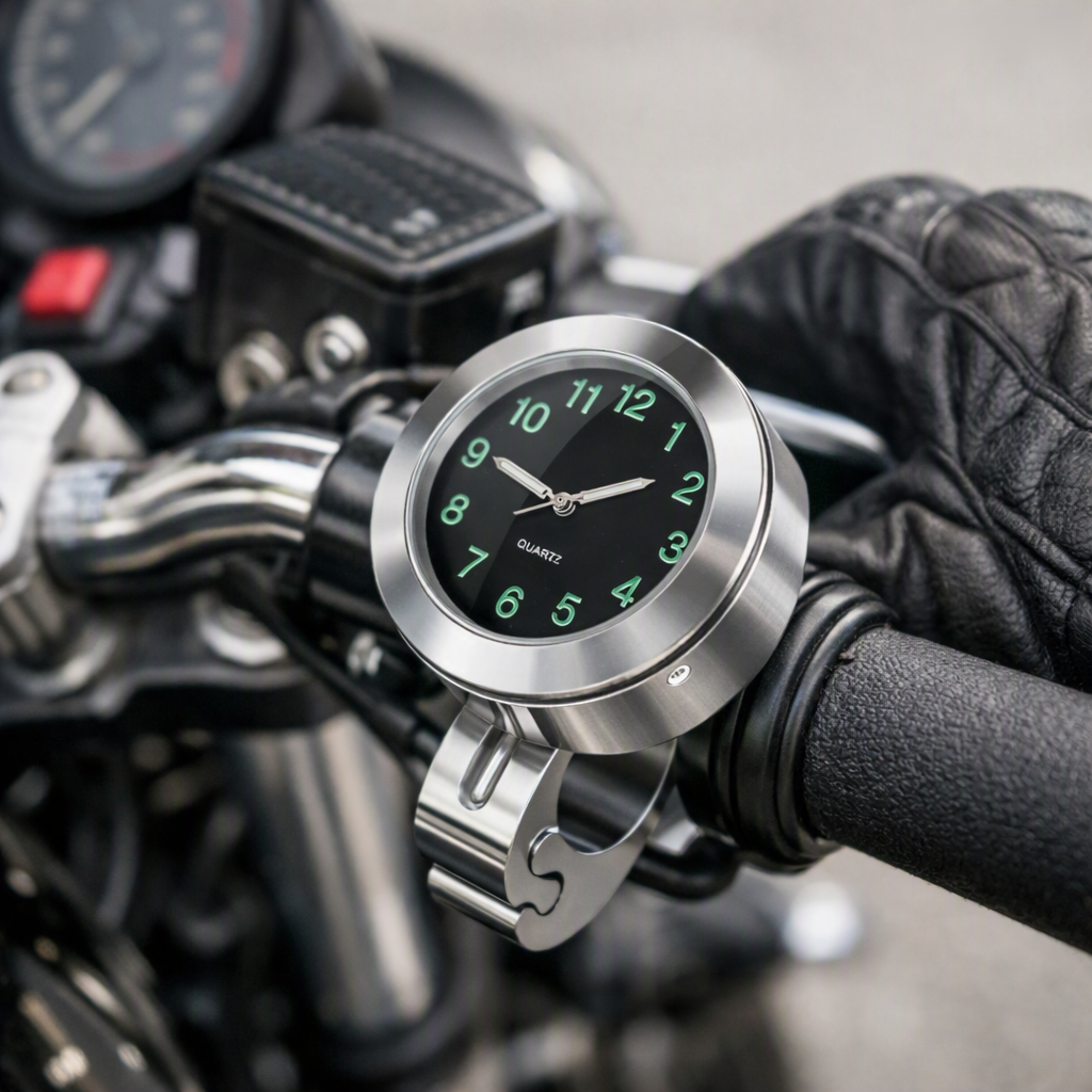 Orologio da Manubrio Universale Impermeabile e Luminoso per Moto e Bici