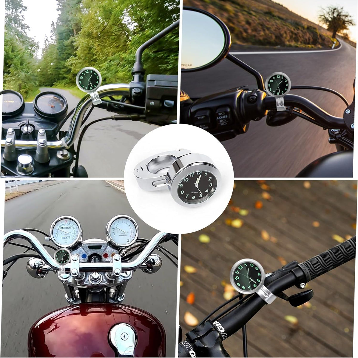 Orologio da Manubrio Universale Impermeabile e Luminoso per Moto e Bici