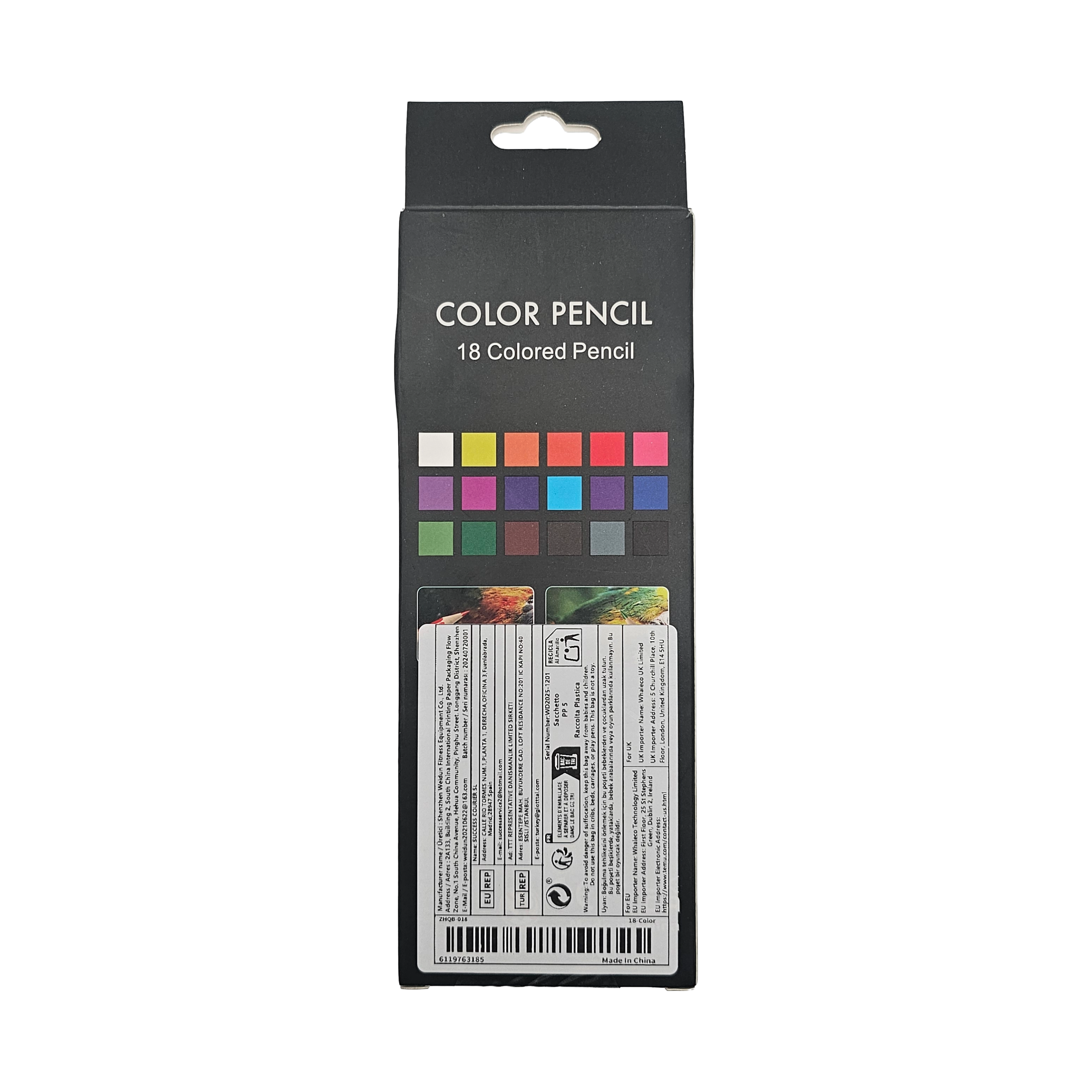 Set 18 Matite Colorate Professionale – Pastelli per Disegno e Artistica