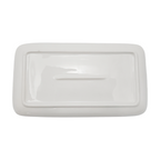 Piatto Piano Rettangolare in Ceramica Decorata – Mandala Blu e Bianco