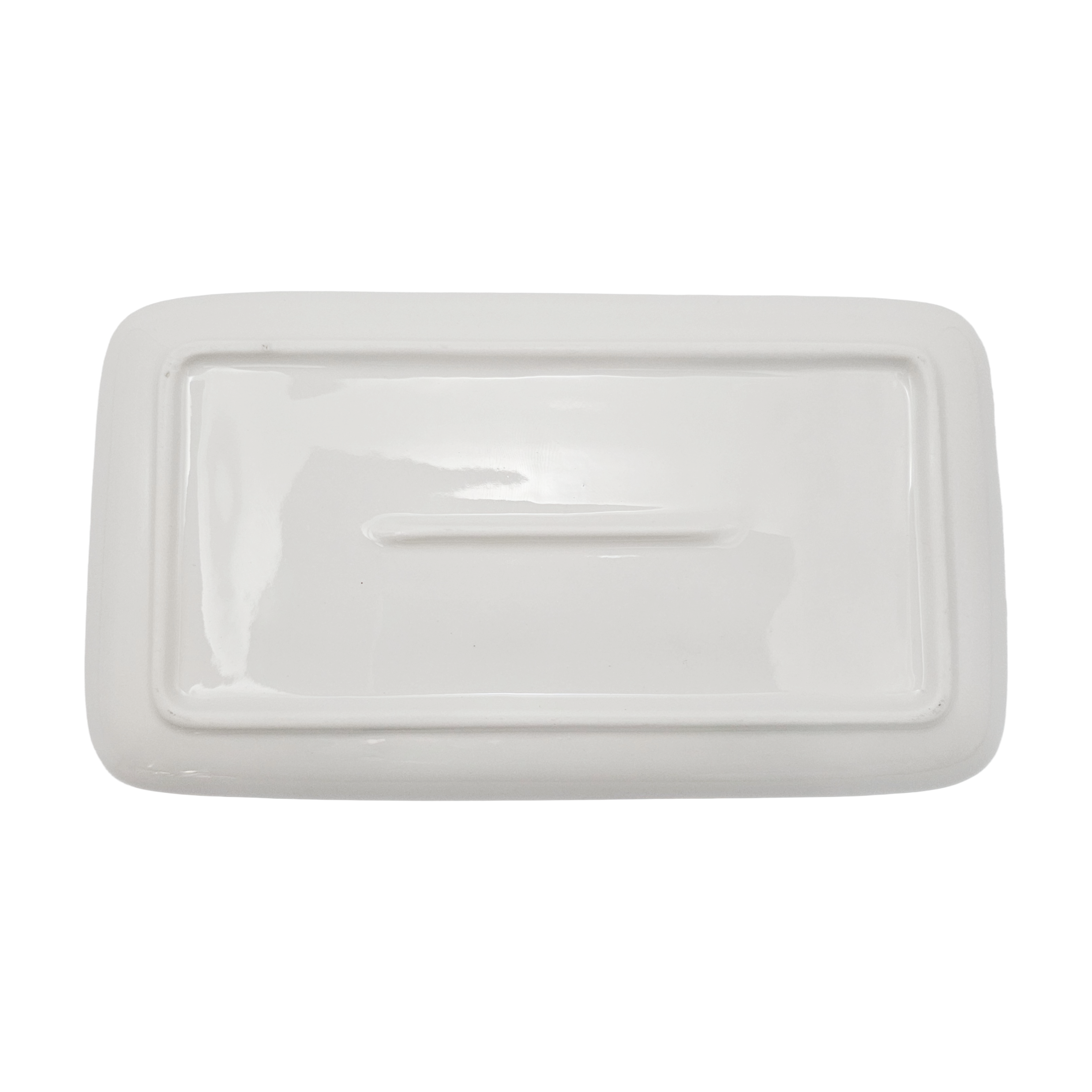 Piatto Piano Rettangolare in Ceramica Decorata – Mandala Blu e Bianco