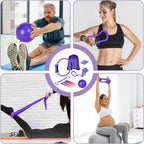 Set 13 Pz Pilates Viola Kit Fitness da Casa con Anello Palla e Fasce