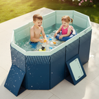 Piscina Pieghevole Portatile 107x166x45 cm – Piscina per Bambini e Adulti, Ideale per Esterni e Interni, Facile da Installare