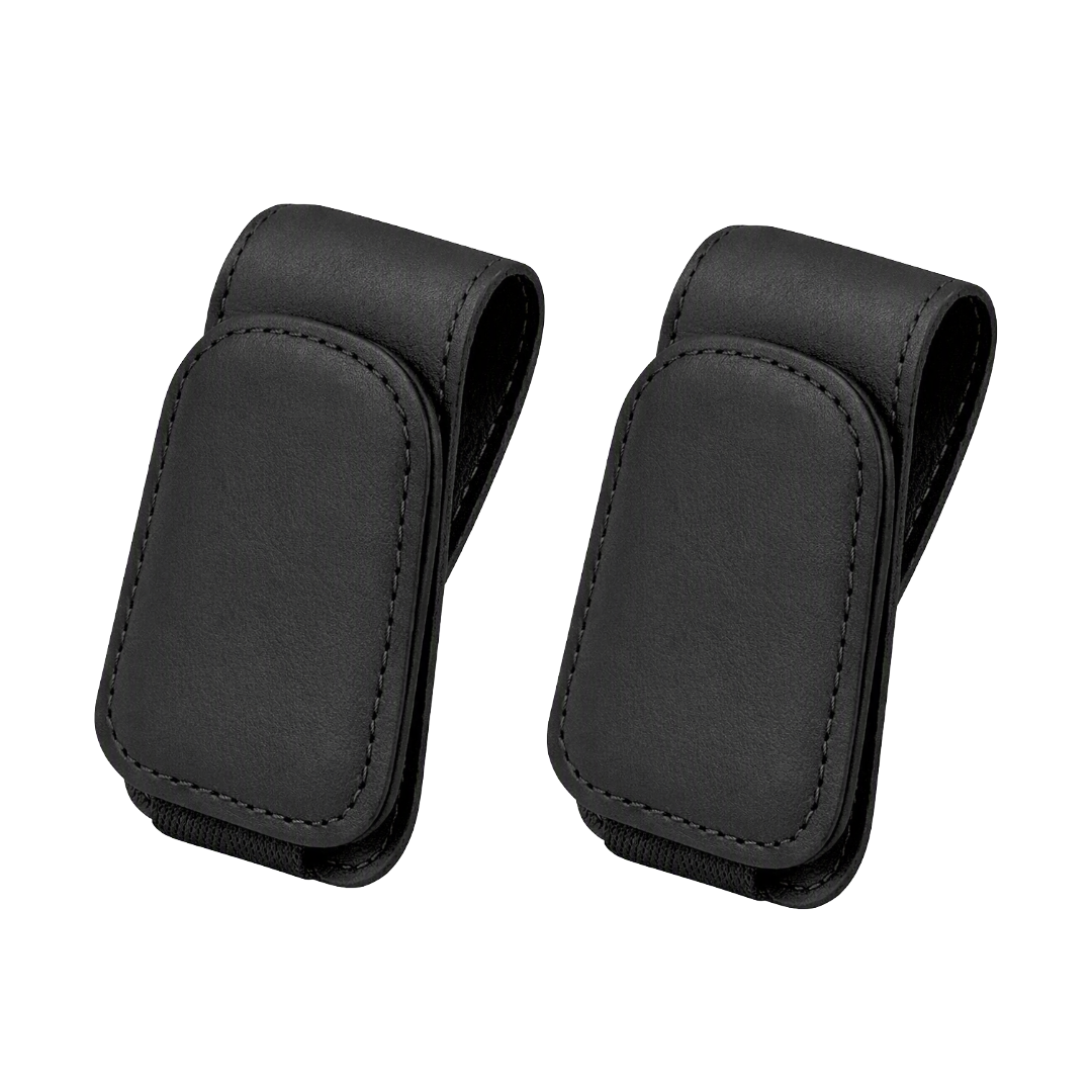 Porta Occhiali in Pelle con Clip Magnetica - Confezione da 2 Pz