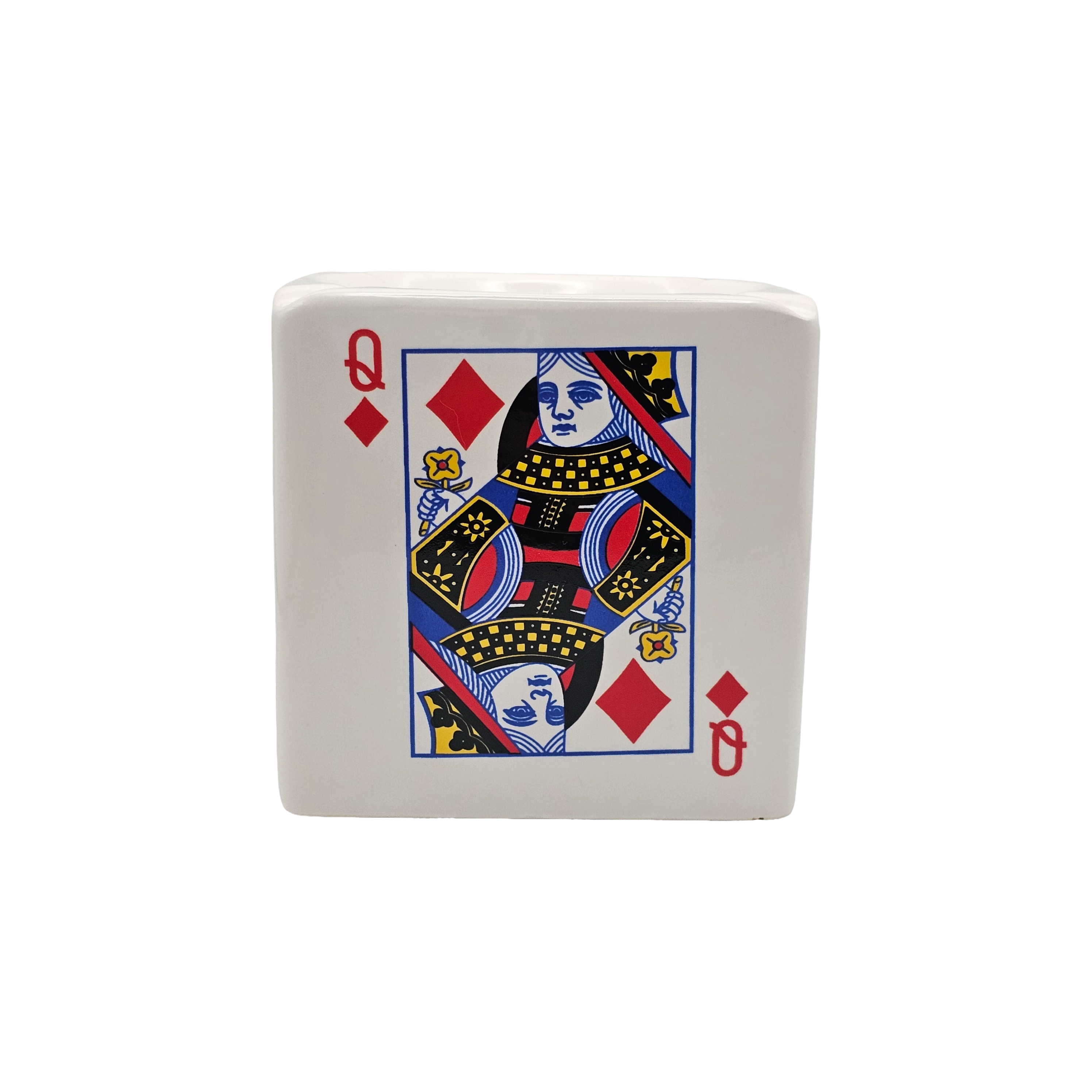 Portacenere in Ceramica Design Carte da Gioco Quadri Fiori Picche - Poker Style
