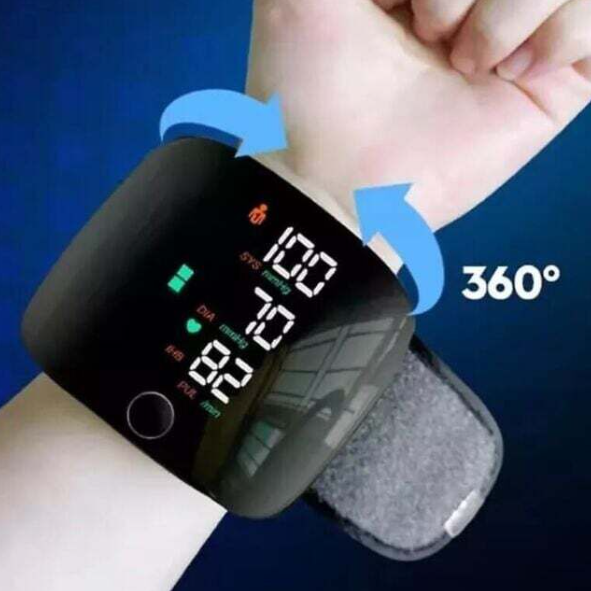 Misuratore di Pressione Sanguigna da Polso Digitale Portatile con Display LCD Retroilluminato e Memoria, Bracciale Regolabile