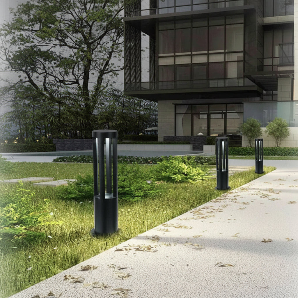 Lampioncino da Giardino 12W LED per Esterni, Moderno, Nero