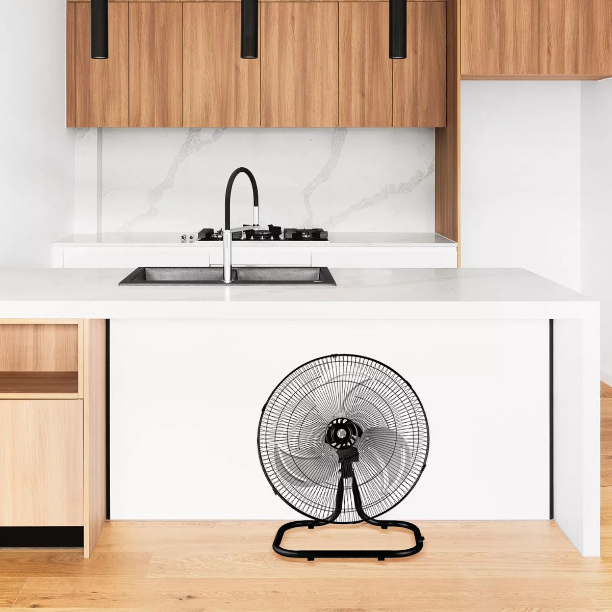 Ventilatore 3 in 1 a Piantana, da Tavolo e a Parete ø43cm Oscillante 3 Velocità Inclinazione Variabile  da parete da tavolo o da colonna
