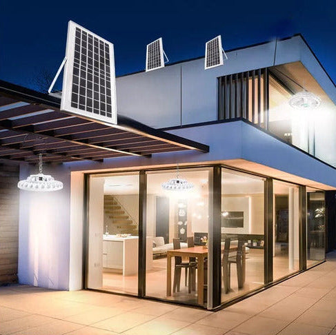 Lampada Plafoniera 200W con Pannello Solare – 156 LED COB, Telecomando e Accessori