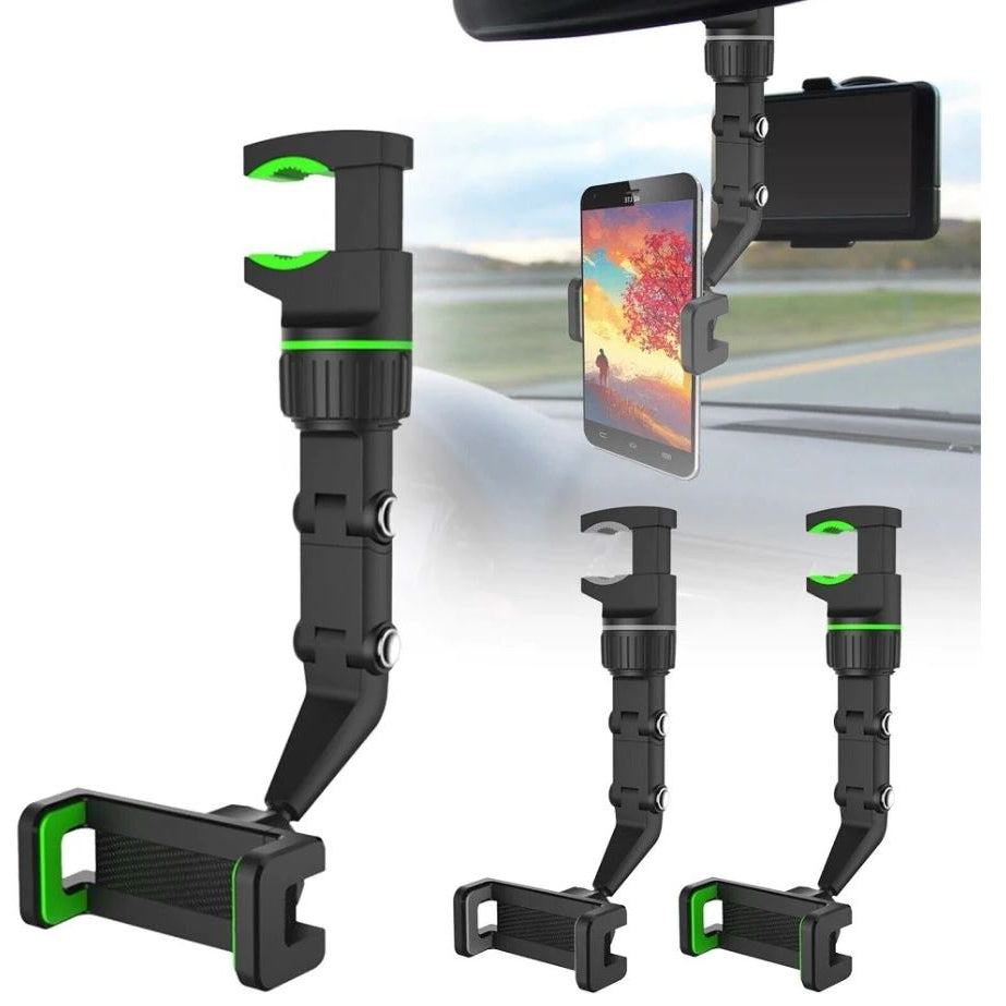 Supporto Auto Specchietto Retrovisore Cellulare Ruotabile 360 Universale GPS