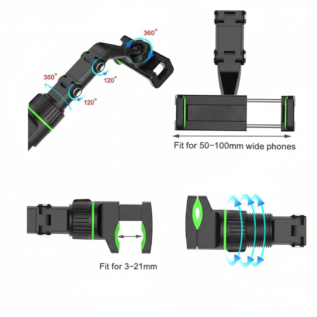 Supporto Auto Specchietto Retrovisore Cellulare Ruotabile 360 Universale GPS
