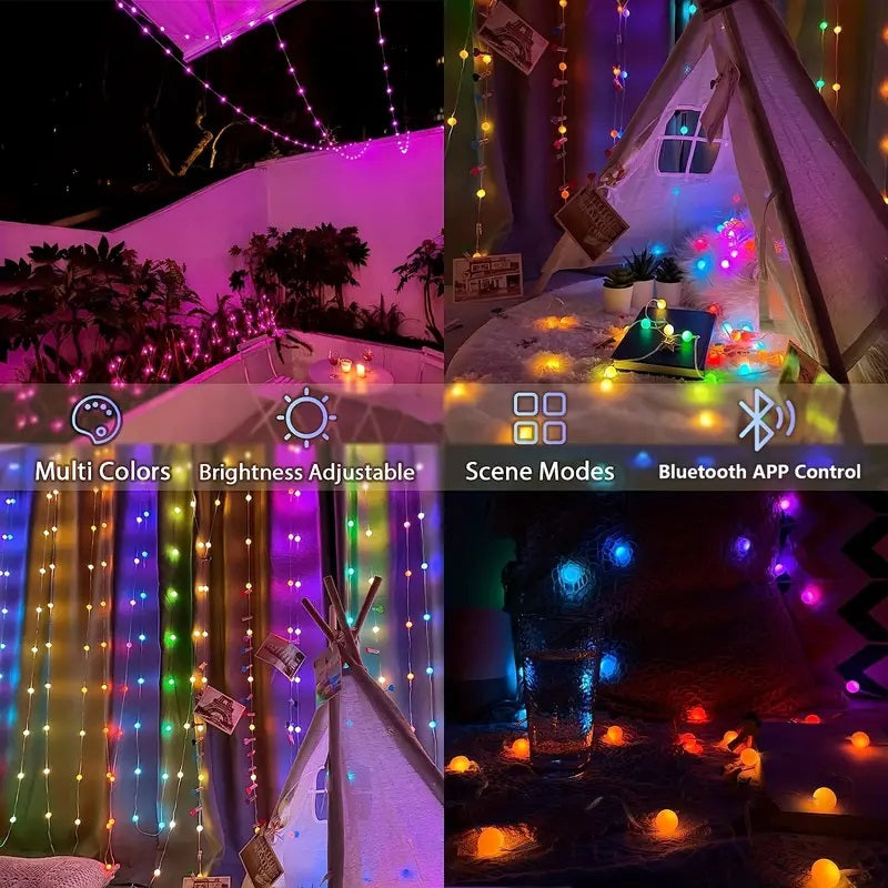 Luci natalizie catena luminosa multicolor decorazioni natalizi  50 led 7.50 metri