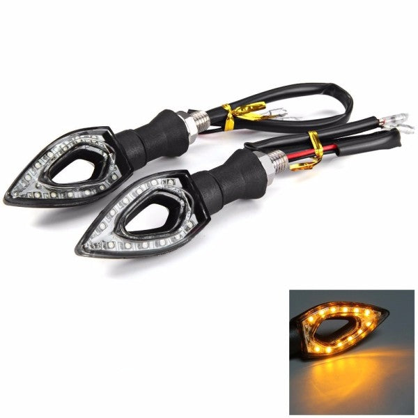 Coppia indicatore di direzione a 12 led forma di freccia punta per moto scooter