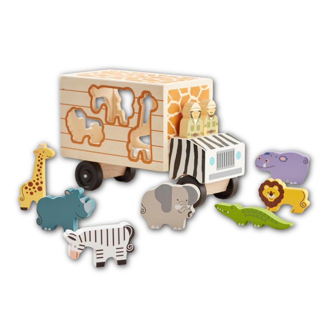 Camion Soccorso Animali in Legno | Gioco Educativo per Bimbi