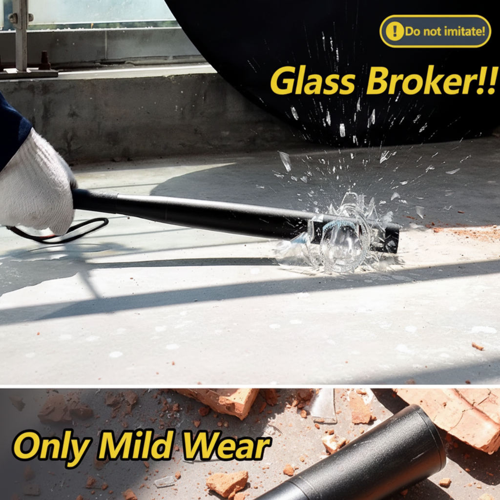 Torcia Tattica Militare a Forma di Randello Ricaricabile con Zoom per Autodifesa