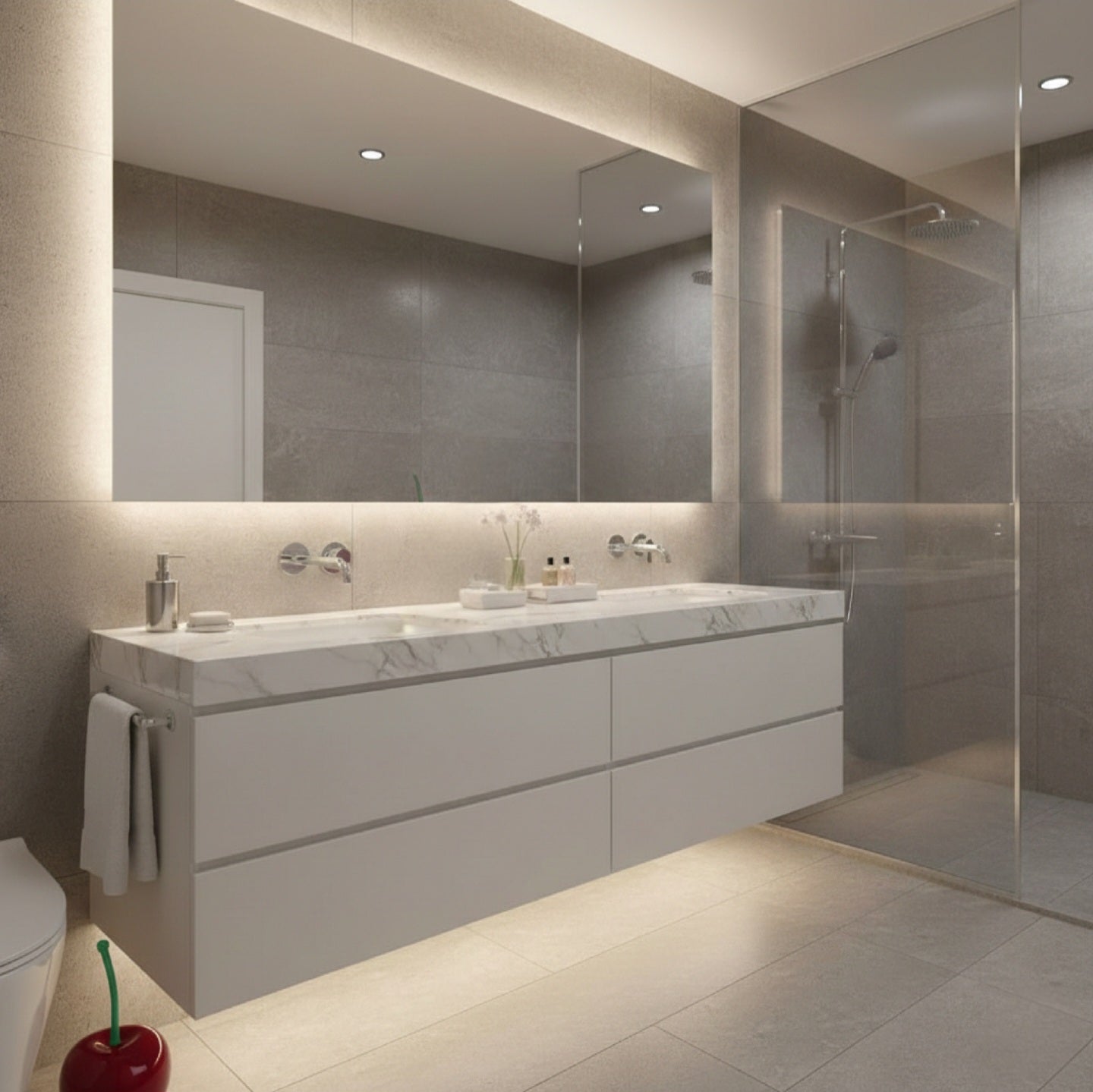 Scopino per WC di Design a Forma di Ciliegia – Rosso Vivace – Accessorio Bagno Creativo