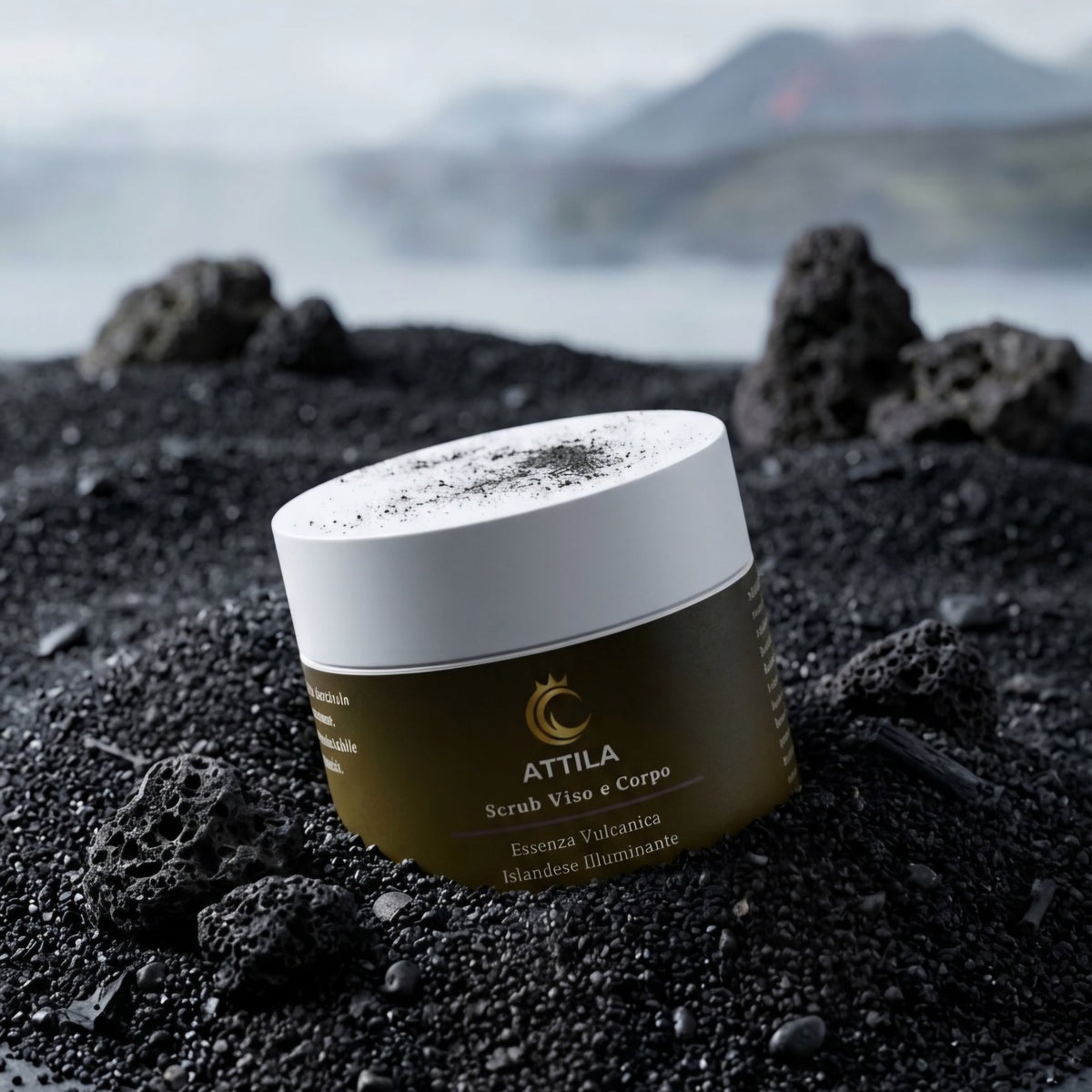 ATTILA | Scrub Esfoliante, Purificante e Idratante Viso e Corpo con Sabbia Vulcanica e Caolino