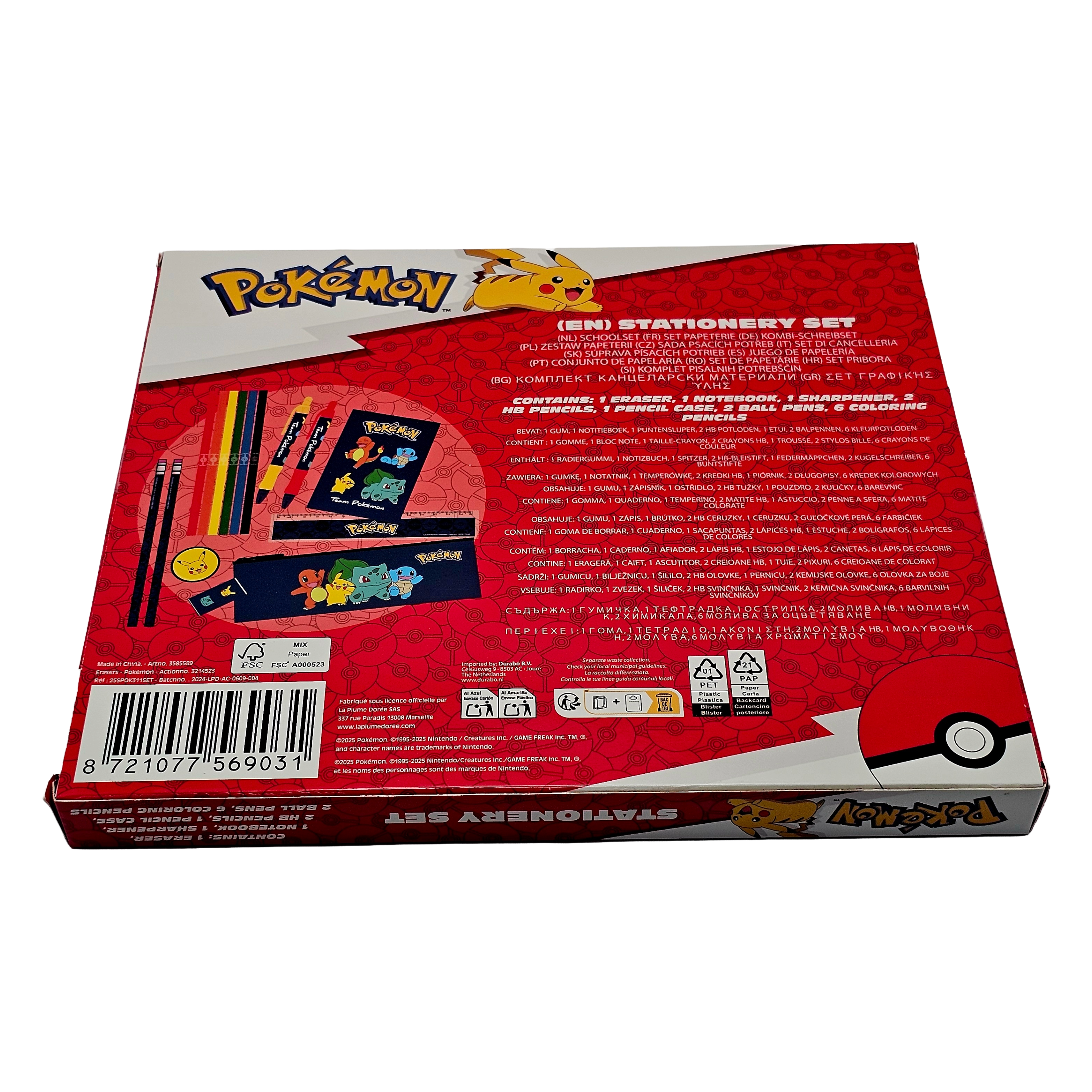 Pokémon Set Cancelleria per la Scuola - Kit con Astuccio, Matite e Quaderno