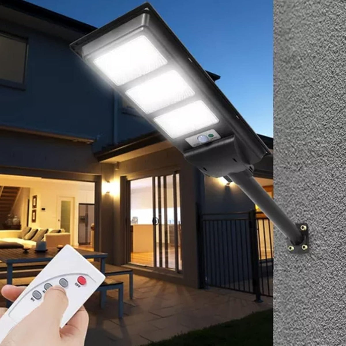 Lampione Solare LED 90W con Sensore di Movimento e Telecomando – 144 LED, Batteria 9000mAh