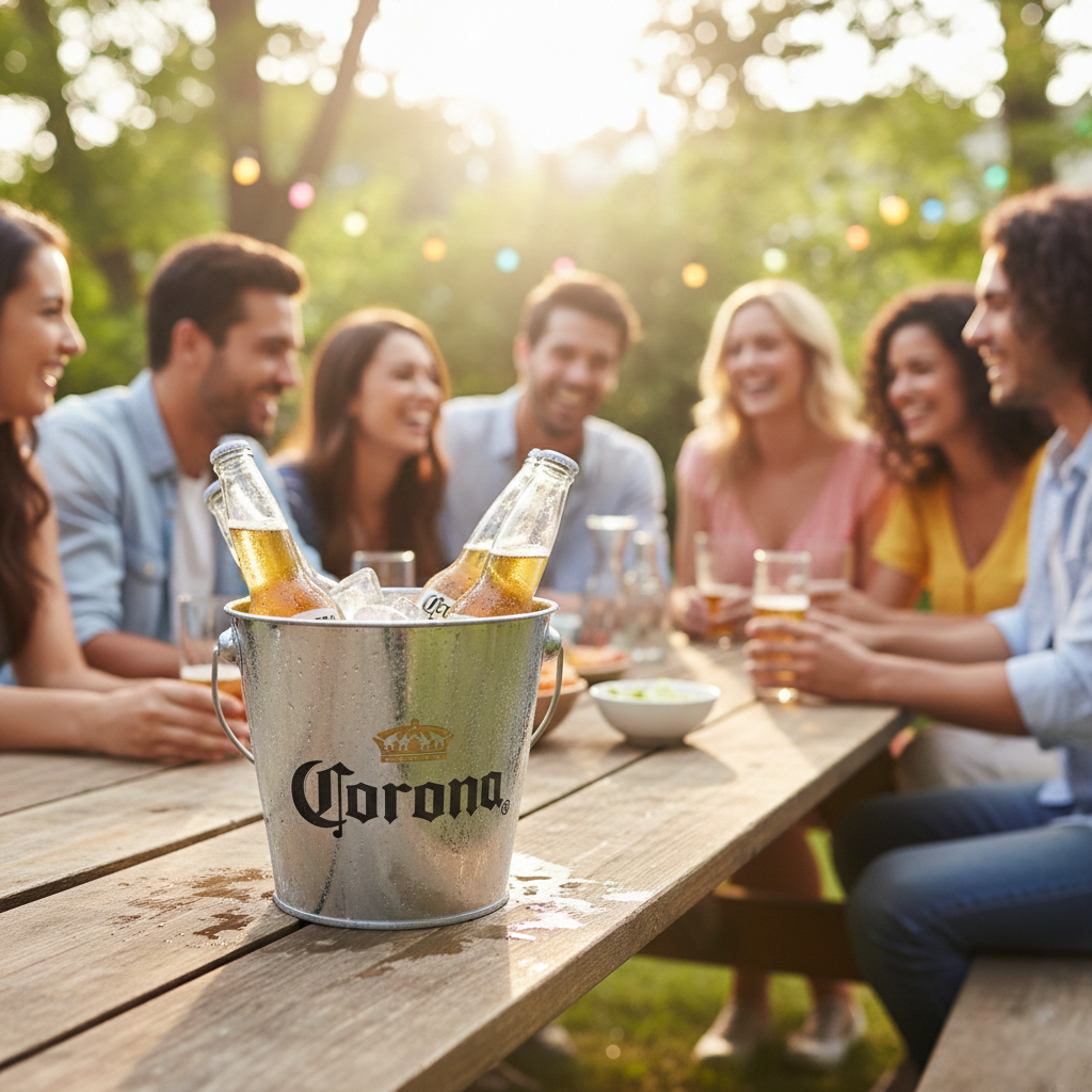 Secchiello Ghiaccio Ufficiale Corona Extra in Metallo Zincato