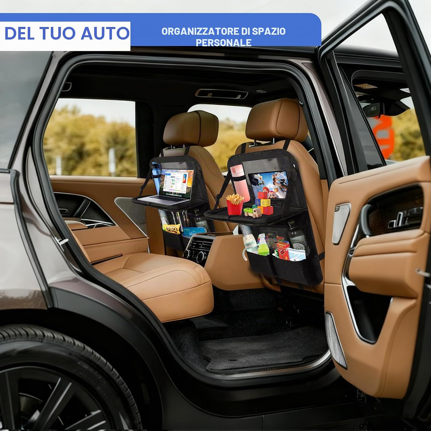 Organizer da auto impermeabile con tavolino pieghevole e 10 tasche